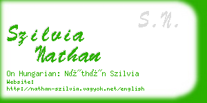 szilvia nathan business card